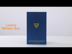 ধাতব লোগো সহ ডাবল ডোর ওপেন ওয়াইন প্যাকিং বক্স