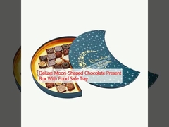 ফুড সেফ ট্রে সহ বিলাসবহুল চকোলেট চাঁদ আকৃতির উপহার বাক্স