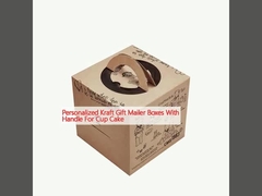 কাপ কেকের জন্য হ্যান্ডেল সহ ব্যক্তিগতকৃত ক্রাফ্ট উপহার মেইল বক্স