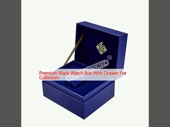 সংগ্রাহকদের জন্য ড্রয়ার সহ প্রিমিয়াম কালো ঘড়ি বাক্স