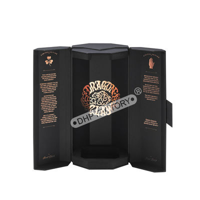 Good price Matte Black Custom Wine Box Packaging With Double Door Open High Durability online