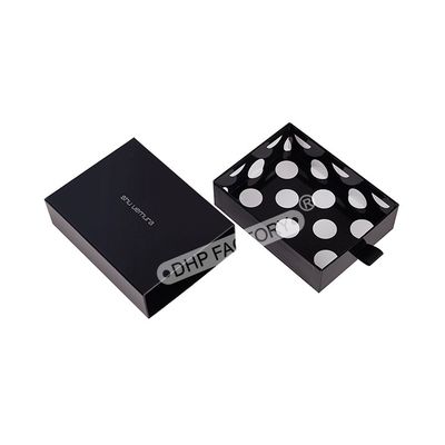 Harga yang bagus Custom Soft Touch Lamination Black Slider Drawer Ribbon Handle Box Logo UV on line