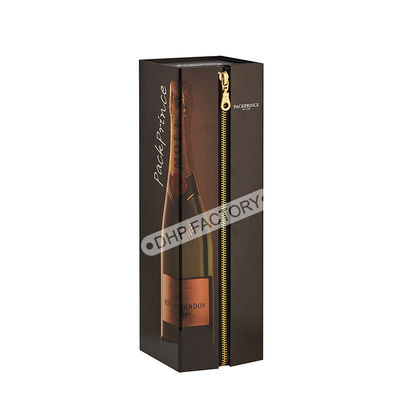 Buon prezzo Scatola regalo personalizzata per amanti del vino di champagne con cerniera Eco-friendly in linea