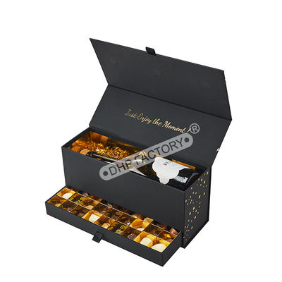 Good price Gold Paper Magnetic Chocolate Box Wine Bottle Packaging Boxes Sophisticated Design online