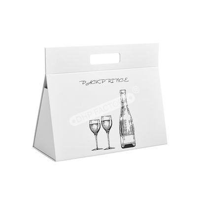 Good price Elegant Folding Wine Box Gift Wine Cardboard Box With Handle Easy Storage online