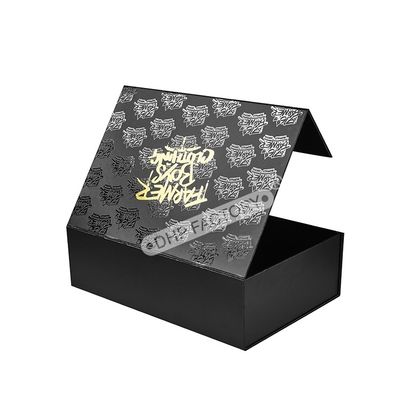 Good price Glossy UV Black Foldable Magnetic Boxes With Bownot Ribbon For Clothing online
