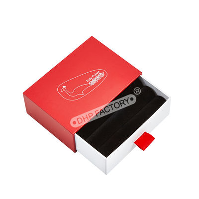 Bon prix Boîte à tiroirs rouge pour parfum de luxe avec poignée, insert EVA et logo foil pour coffret cadeau en ligne