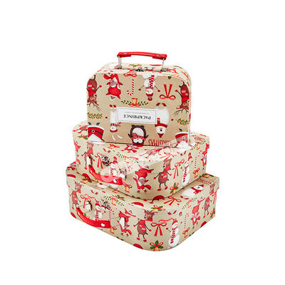 Good price Eco Friendly Cardboard Suitcase Box With Handle For Christmas Gift Packaging online