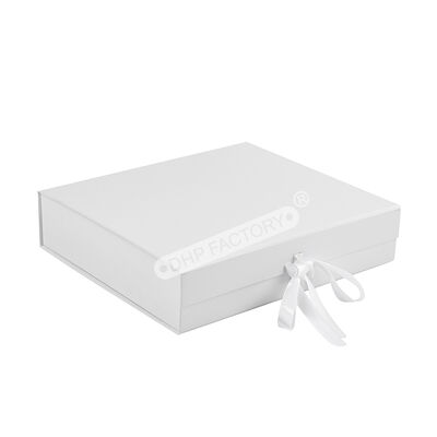 Buen precio Impresión de logotipo de cinta magnética plegable de arco de lujo embalaje rígido impresión de imán personalizada caja de papel de cartón blanco plegable en línea