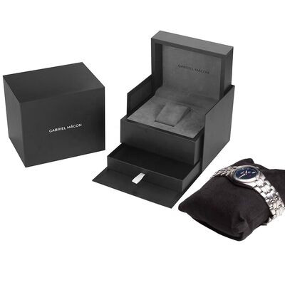 Buon prezzo Custom Luxury Black Watch Packaging Box Set Tre pezzi rigido cartone scatola regalo con cuscino orologio e deposito cassetto in linea