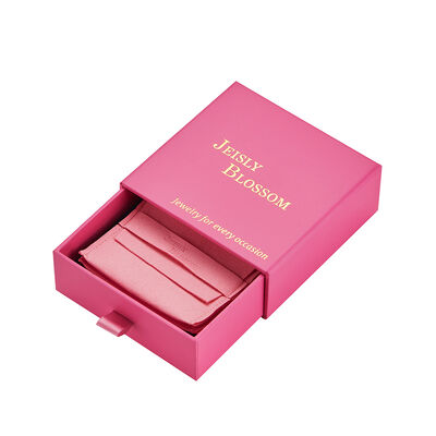 Good price Pink Jewelry Drawer Rigid Cardboard Box Velvet Pouch | Storage Packaging for Rings Earrings Necklaces Caixa Embalagem Para Joias online