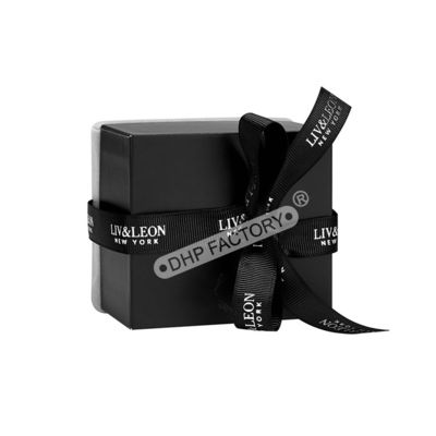 Good price Black Jewelry Packaging Boxes With Black Ribbon And Velvet Insert online