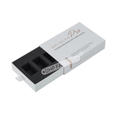Buen precio Logotipo personalizado Embalaje de accesorios de vino Caja de cajón de cilindro blanco con bandeja EVA en línea