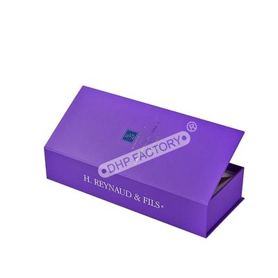 Purple Custom Rigid Candle Boxes Magnetic Candle Boxes With Paper Card Insert