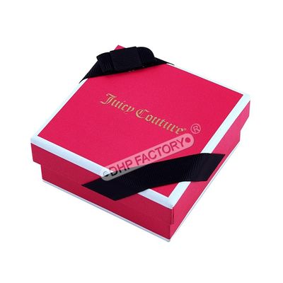 Good price 2 Piece Custom Paper Jewelry Boxes  Cardboard Jewelry Boxes With Black Ribbon online
