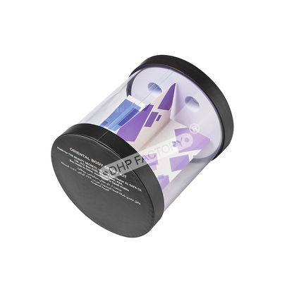 Good price Plastic Round Box Round Gift Box With Paper Lid For Skincare Products online
