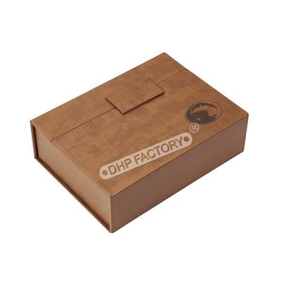 Buen precio Caja de regalo de lujo de cartón PU doble abierto con paquete de inserción de esponja en línea