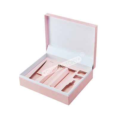 Giá tốt. Hộp giấy cứng thẩm mỹ tùy chỉnh với nắp nắp màu hồng và giấy chèn trực tuyến