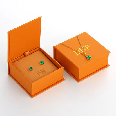 Good price Elegant Bright Orange Jewelry Box Magnetic Closure Gift Box with Flip Flap online