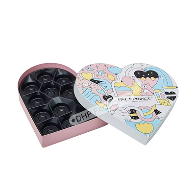 Good price Adorable Heart Shaped Chocolate Gift Box With Plastic Insert Custom Printed Candy Rigid Box online