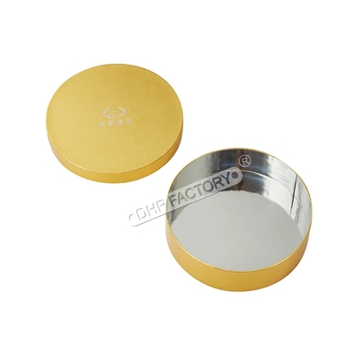 Bon prix Boîte ronde en carton jaune personnalisée de qualité supérieure avec logo UV pour boîte cosmétique en ligne