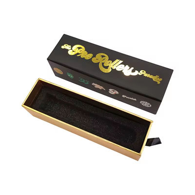 Good price Gold Foil Drawer Box Custom Luxury Match Style Rigid Sliding Paper Box With Foam Insert online