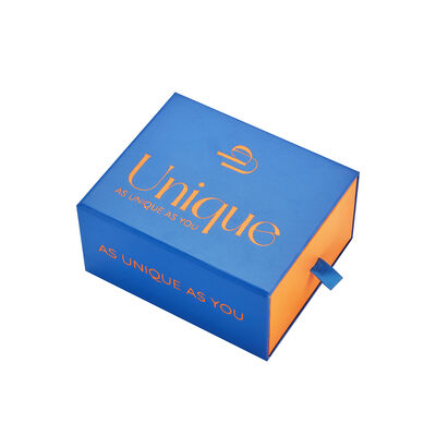 Bom preço Embalagem Cosmética Rígida Cinza Personalizada Caixa Gaveta Deslizante Azul Logotipo da Marca com Estampagem em Foil on-line