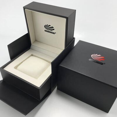 Buon prezzo Set di scatole per orologi di lusso personalizzate in cartone rigido con coperchio ribaltabile, cassetto e base, design a tre pezzi in linea