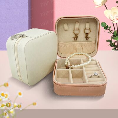 Good price Custom Women Girls Earrings Ear Stud Box Boite Bijou Velours Organizer Portable Jewelry Storage Box Inventory Products online
